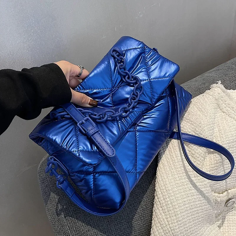 Chain Crossbody Quilted - Fashion Lingge Acrylic Chain Padded Women