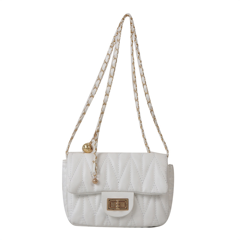 Chain Crossbody Quilted - Women Quilted PU Crossbody Bag Metal