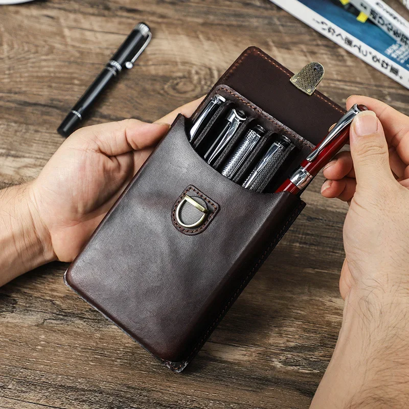 Luxury Bags For School - 5 Slots Luxury Genuine Leather Pen