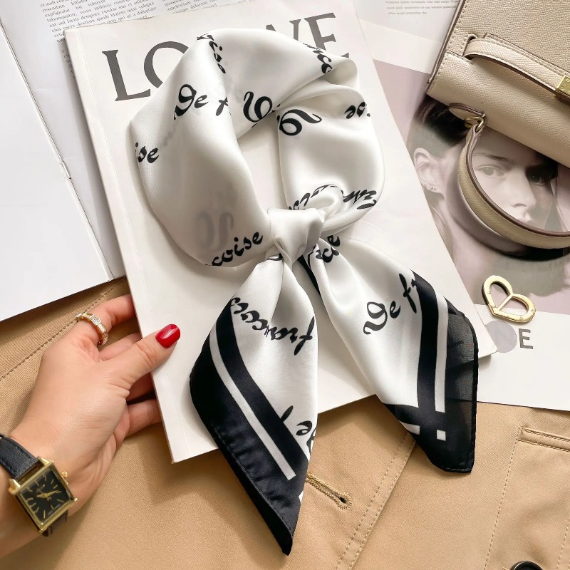 Luxury Bags China - Women Luxury Silk Satin Square Scarf