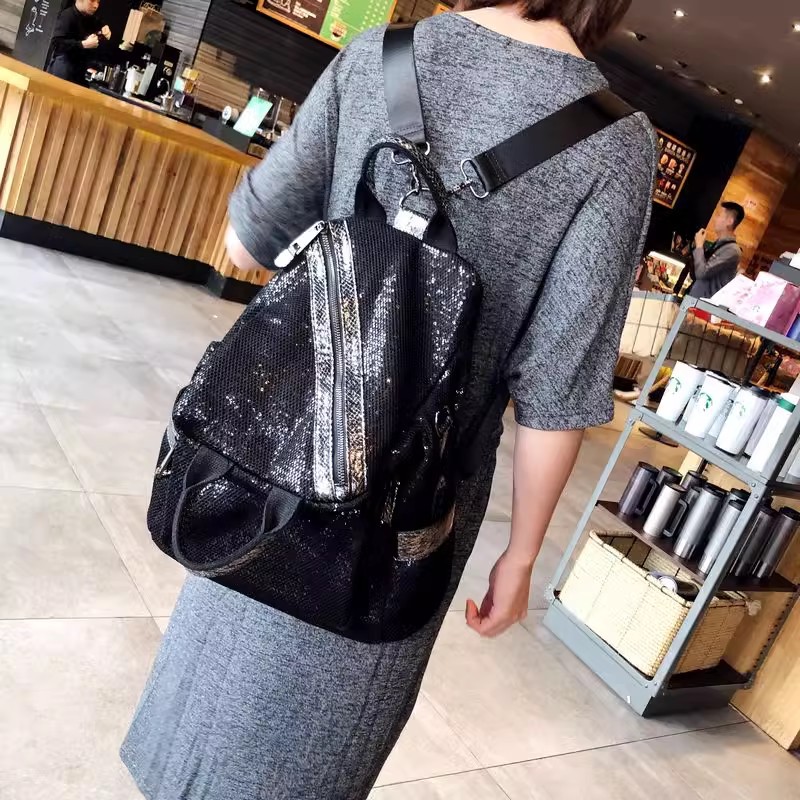 New Women Nylon Sequins Backpa - Luxury Bags For School ulasan dan harga