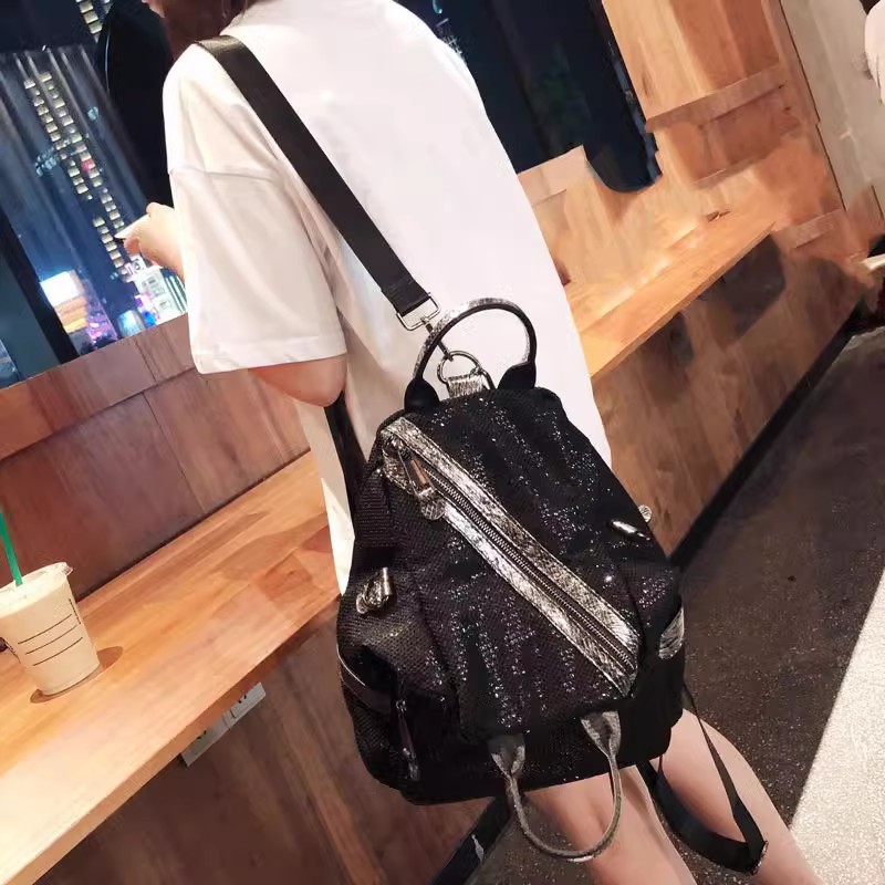 New Women Nylon Sequins Backpa - Luxury Bags For School ulasan dan harga