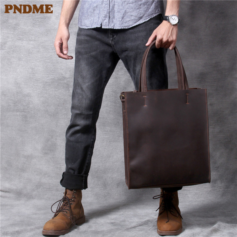 Vintage genuine leather men ha - Luxury Bags For School ulasan dan harga