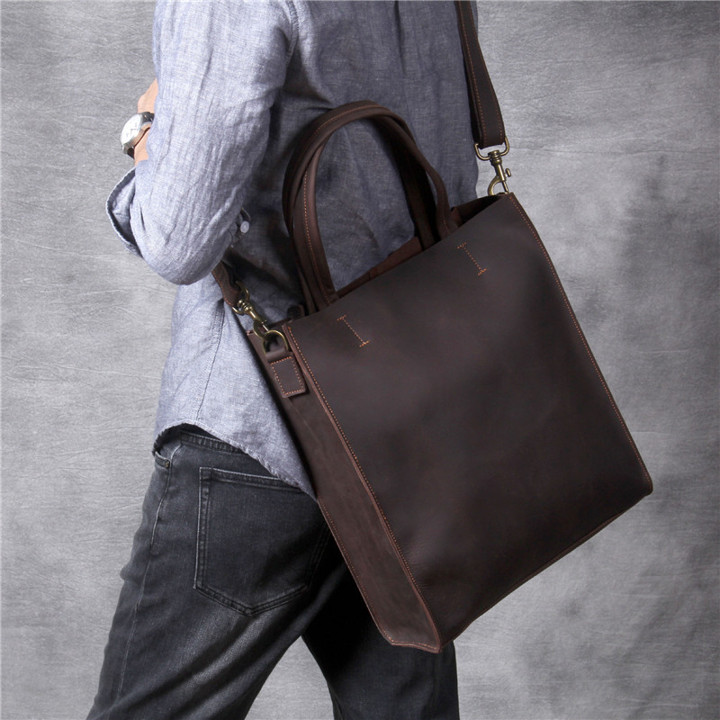 Vintage genuine leather men ha - Luxury Bags For School ulasan dan harga