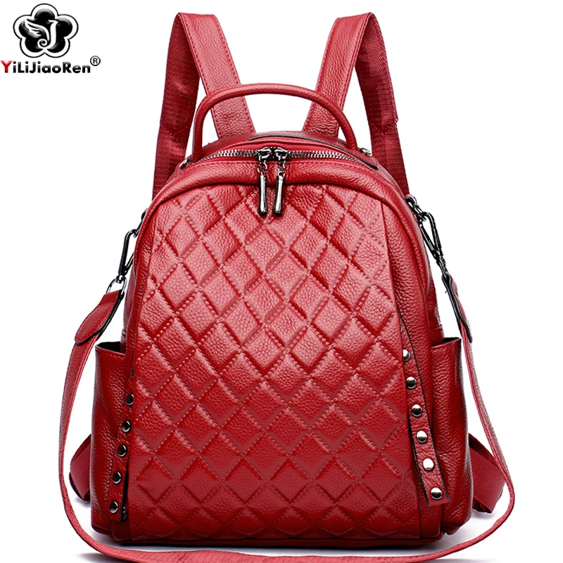 Genuine Leather Rucksack Women - Luxury Bags For School ulasan dan harga