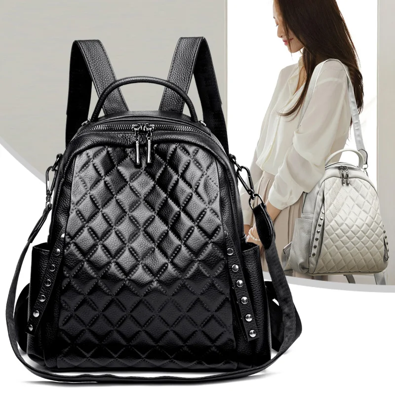 Genuine Leather Rucksack Women - Luxury Bags For School ulasan dan harga