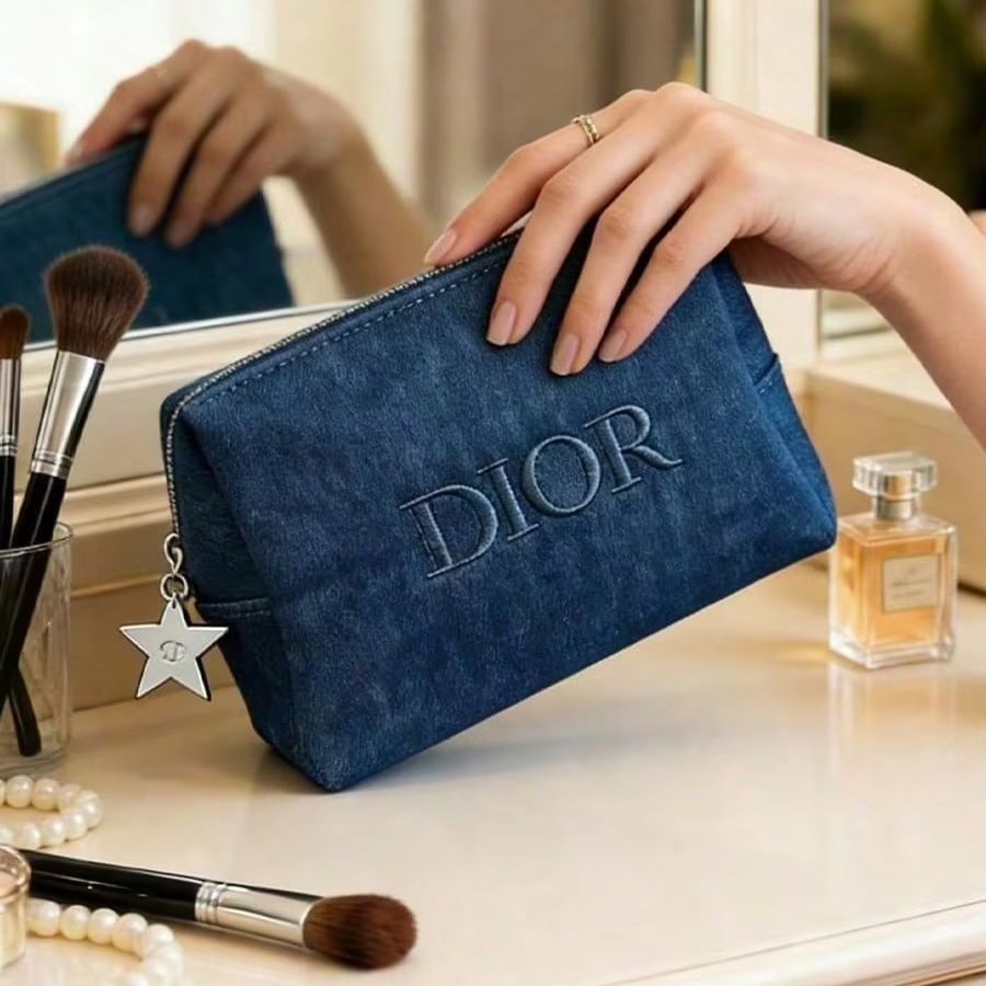 Dior Dark Denim Embroidered Lo - Luxury Bags Dior ulasan dan harga