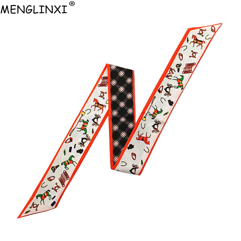 Horse Plaid Skinny Scarf Women - Luxury Bags China ulasan dan harga