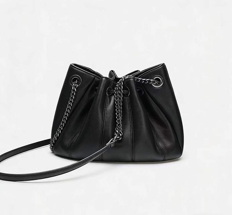 Fashion Drawstring Bucket Bag  - Chain Crossbody Quilted ulasan dan harga