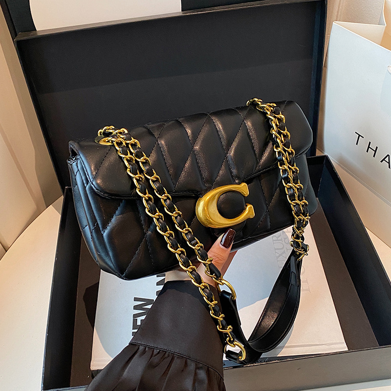 Women Quilted Leather Shoulder - Chain Crossbody Quilted ulasan dan harga