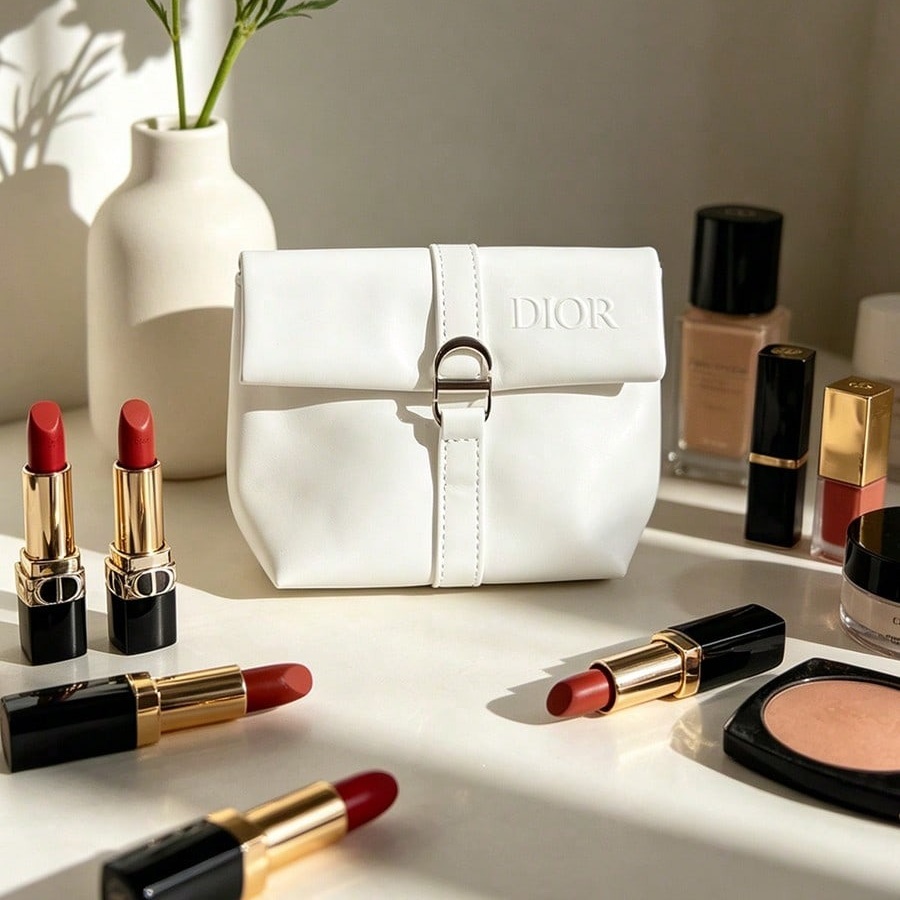 Dior’s Bag White Cosmetic Bag  - Luxury Bags Dior ulasan dan harga