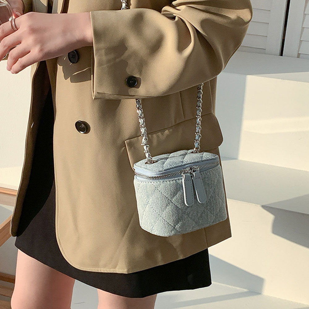 Small Quilted Box Crossbody Pu - Chain Crossbody Quilted ulasan dan harga