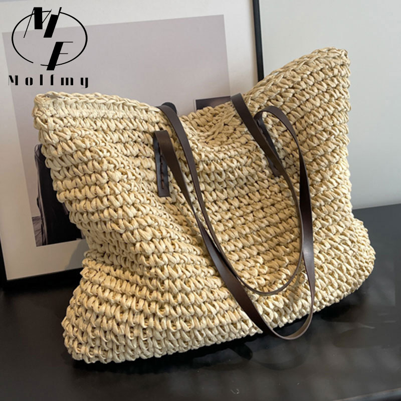 Straw Woven Tote Bags Casual L - Luxury Bags Made ulasan dan harga