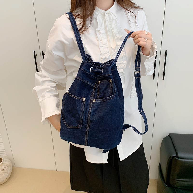 Denim Female Backpacks Casual  - Luxury Bags For School ulasan dan harga