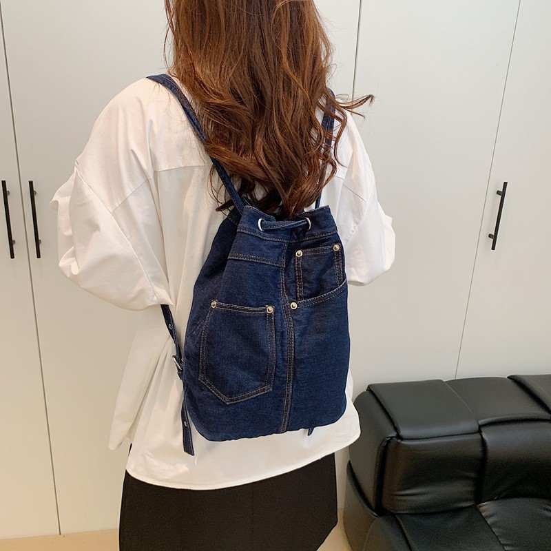 Denim Female Backpacks Casual  - Luxury Bags For School ulasan dan harga