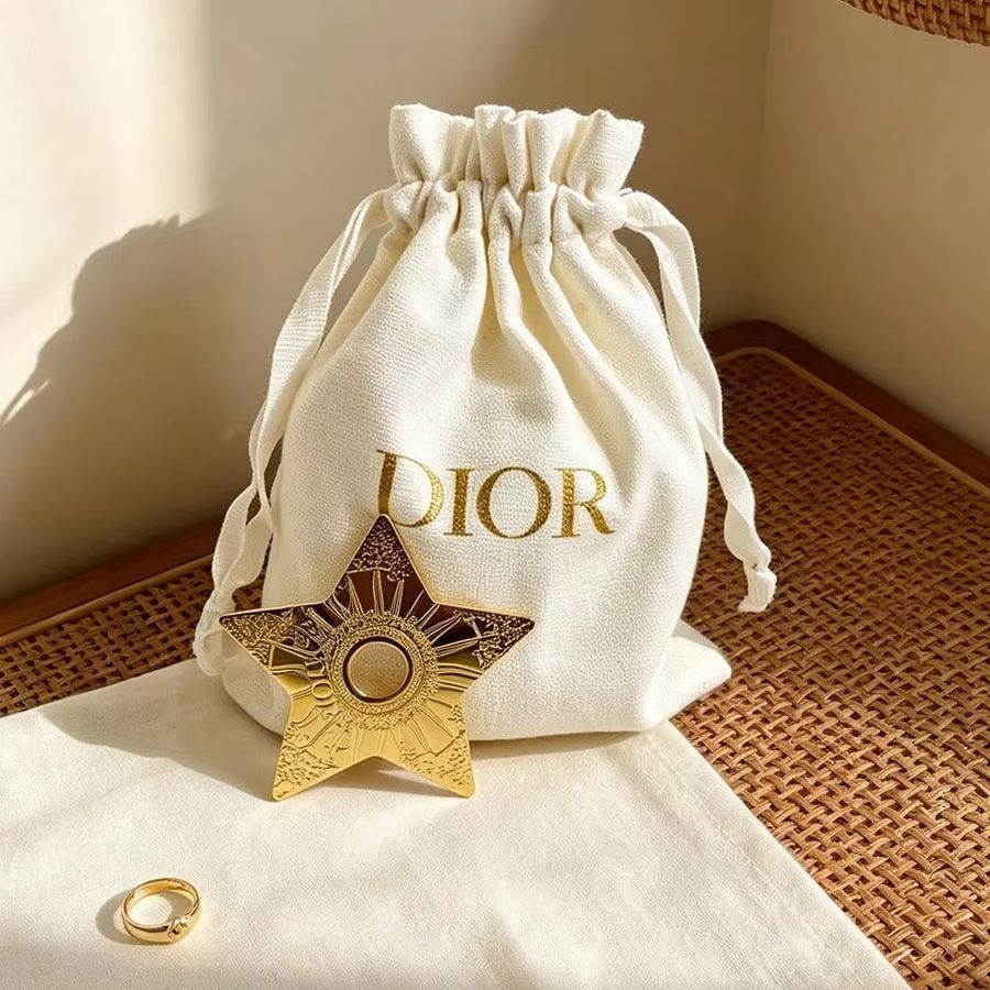 Dior Off‑White Canvas Drawstri - Luxury Bags Dior ulasan dan harga